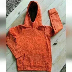 MTA Sport Orange Black Boys Hooded LS Pullover Sweatshirt Small 6/7